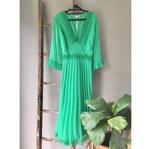 ASOS Bright Green Lace Accented Dress